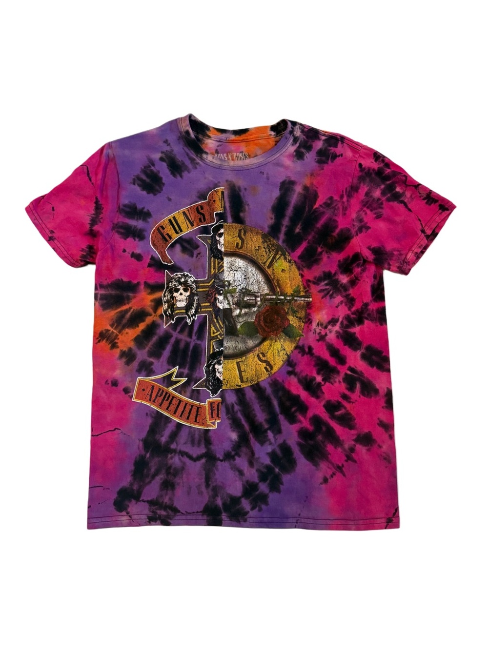 Tie-Dye Graphic Tee - Pink, Purple & Black